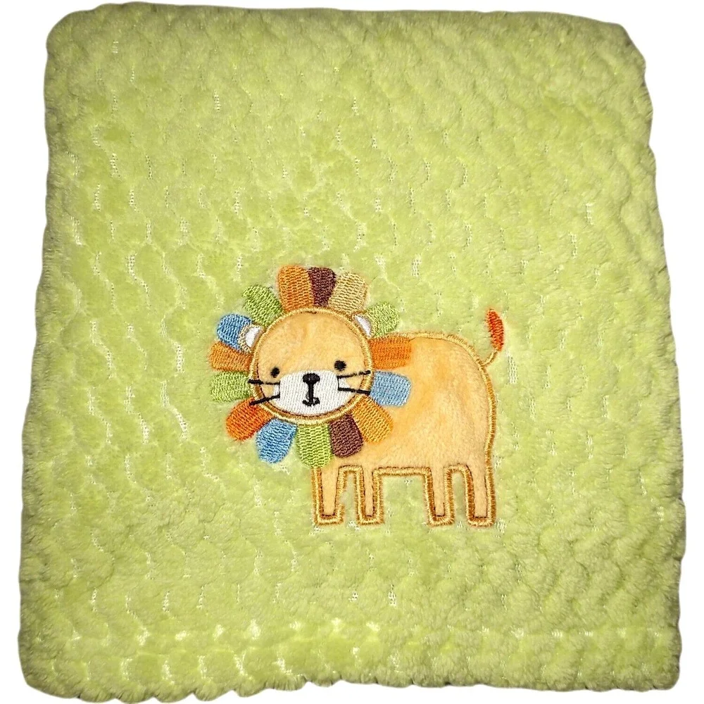 Green LION Baby Blanket Soft 30x40‎ Jungle Safari Lovey Boy Flawless Unbranded